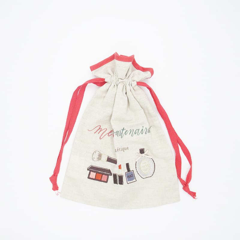 Embroidered Drawstring Pouch: Afternoon Tea Medium | Wonder Scenes