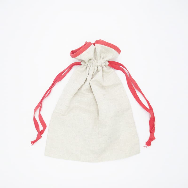 Embroidered Drawstring Pouch: Afternoon Tea Medium - Back | Wonder Scenes