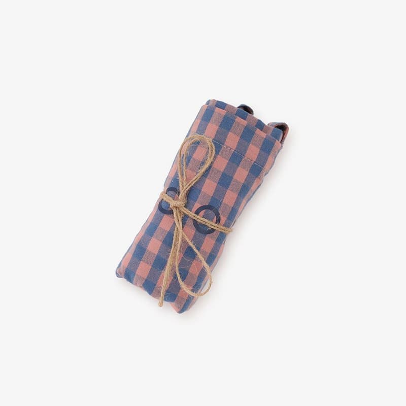 Afternoon Tea Peach Gingham Tote Folded