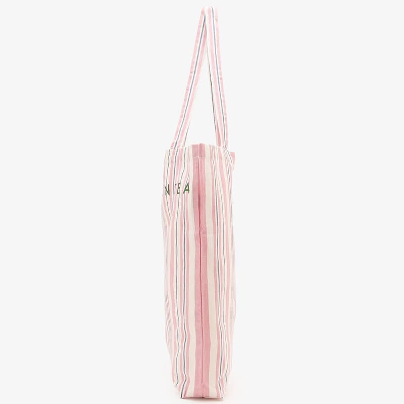 Afternoon Tea Pink Stripe Tote Side