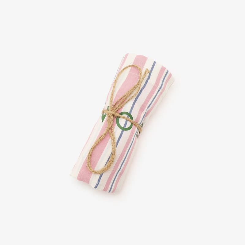 Afternoon Tea Pink Stripe Tote Folded