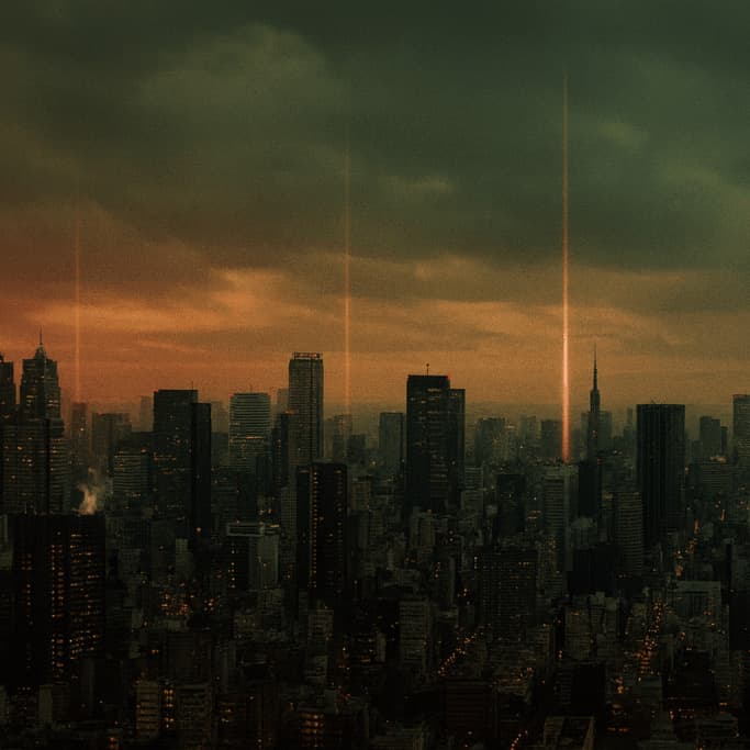 Alice in Borderland Scene: Laser from the Sky - © Netflix