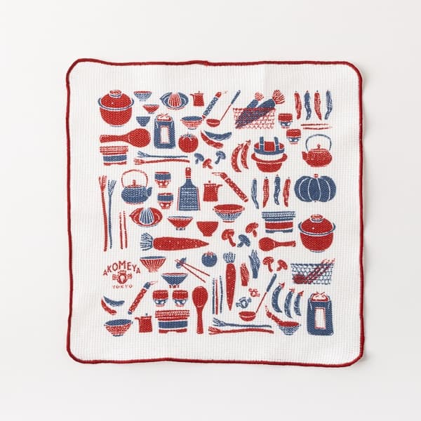 Acomeya Knit Dish Cloth Red Patterned