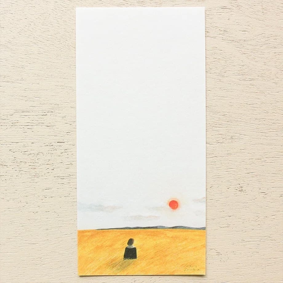 Nishi Shuku Slim Washi-Paper Letter Pad - Letter Inside