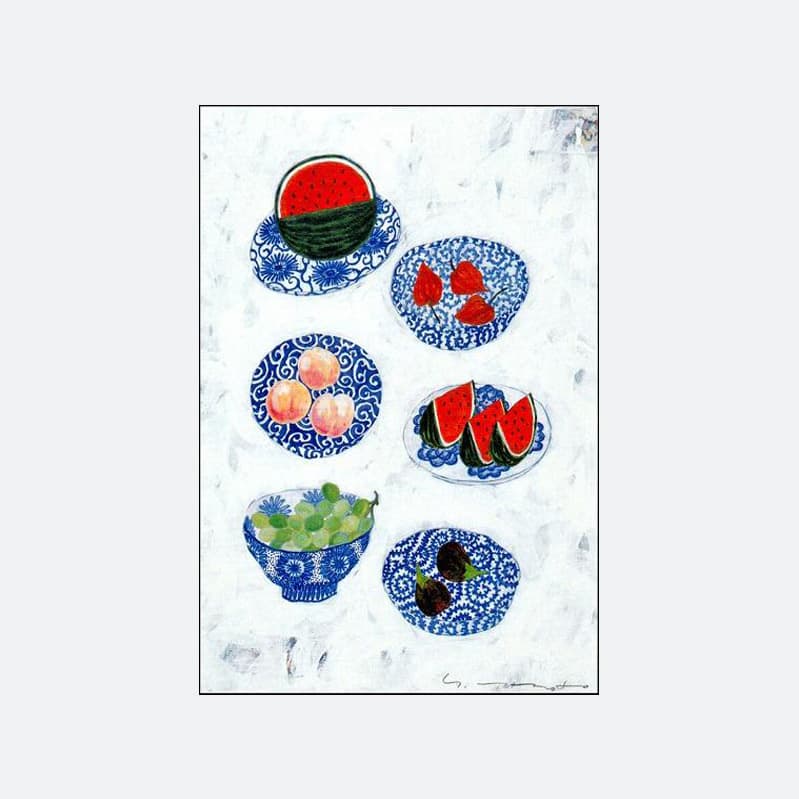 Yoko Matsumoto Postcard Fruits and Ceramics